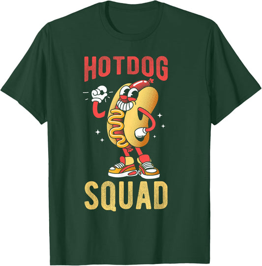 HOTDOG SQUAD Funny Hot Dog T-Shirt - T-Shirt | Forest