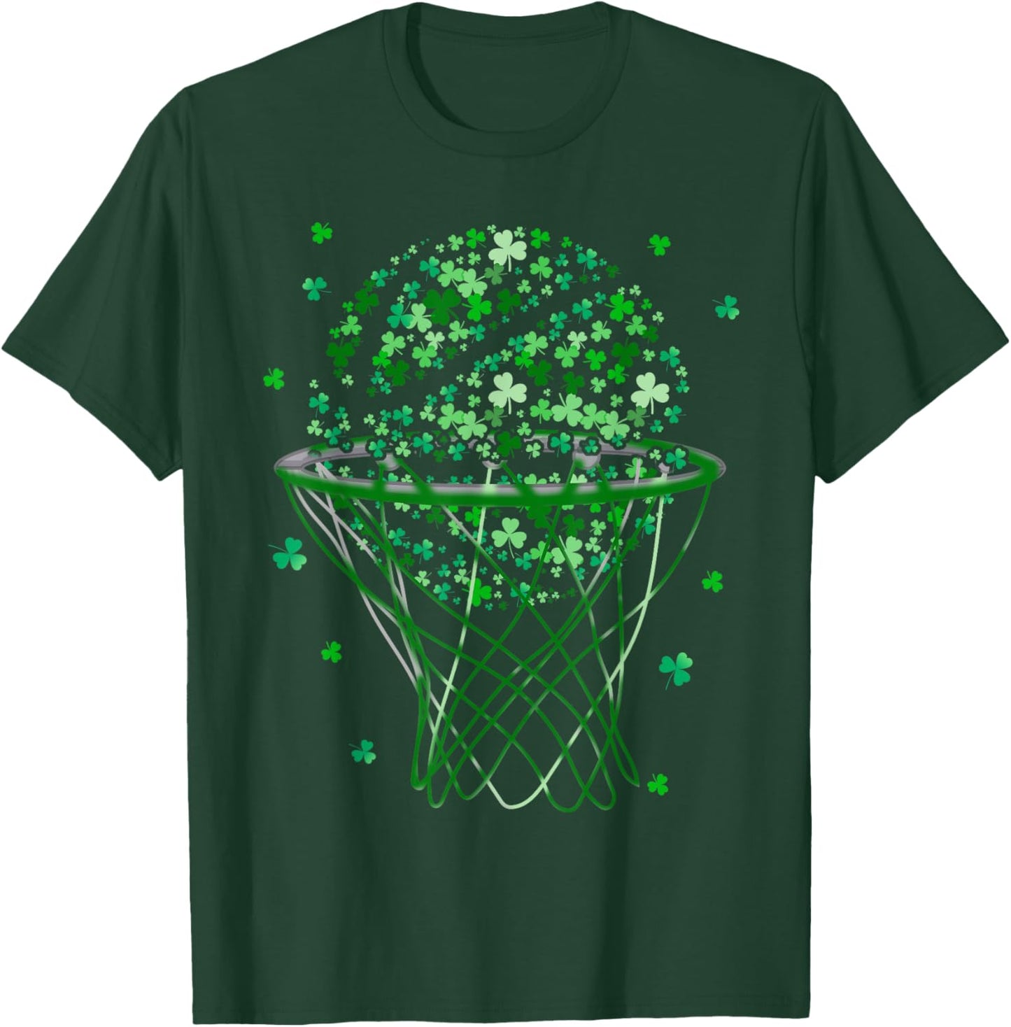 St Patricks Day Shamrock Basketball Saint Paddy's Kids Boys T-Shirt - T-Shirt | Forest