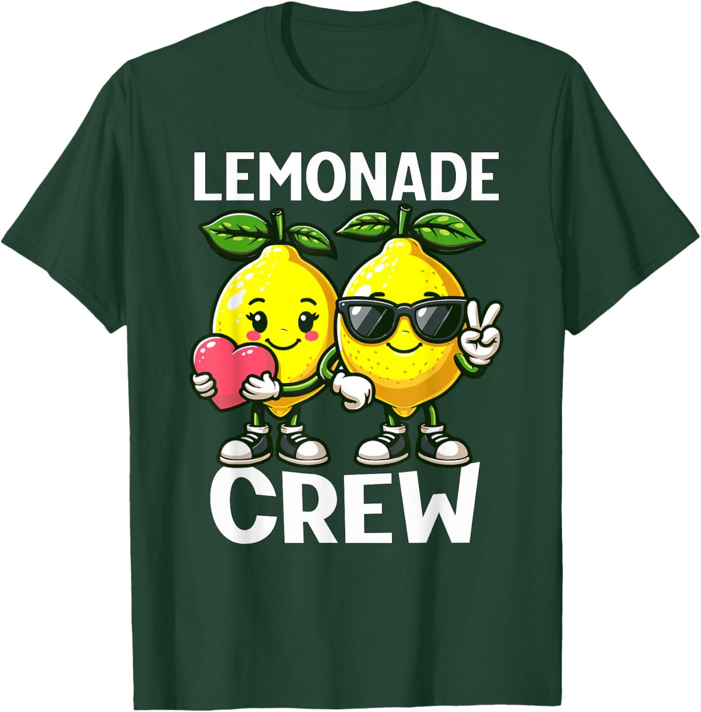 Lemon Stand Funny Lemonade Entrepreneur for Boys Girls Crew T-Shirt - T-Shirt | Forest