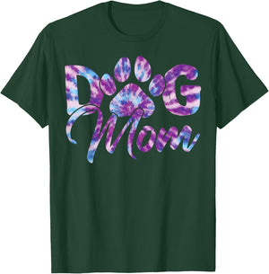 Tie Dye Dog Mom Apparel Dog Lover Gifts Paw Print T-Shirt - T-Shirt | Forest