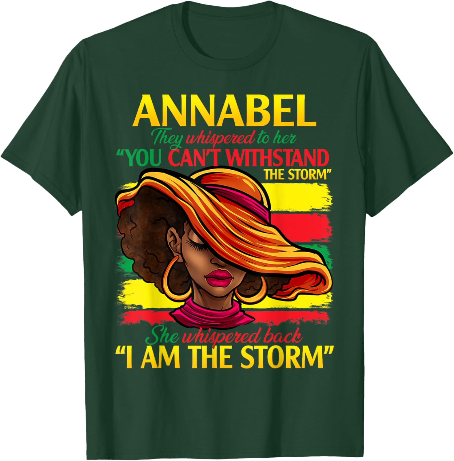 ANNABEL First Name Family Surname Black History Month T-Shirt - T-Shirt | Forest