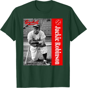 Jackie Robinson_Baseball_077_Back Printed T-Shirt - T-Shirt | Forest