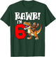 6 Years Old Bigfoot Dinosaur T-Rex Boys Kids 6th Birthday T-Shirt - T-Shirt | Forest