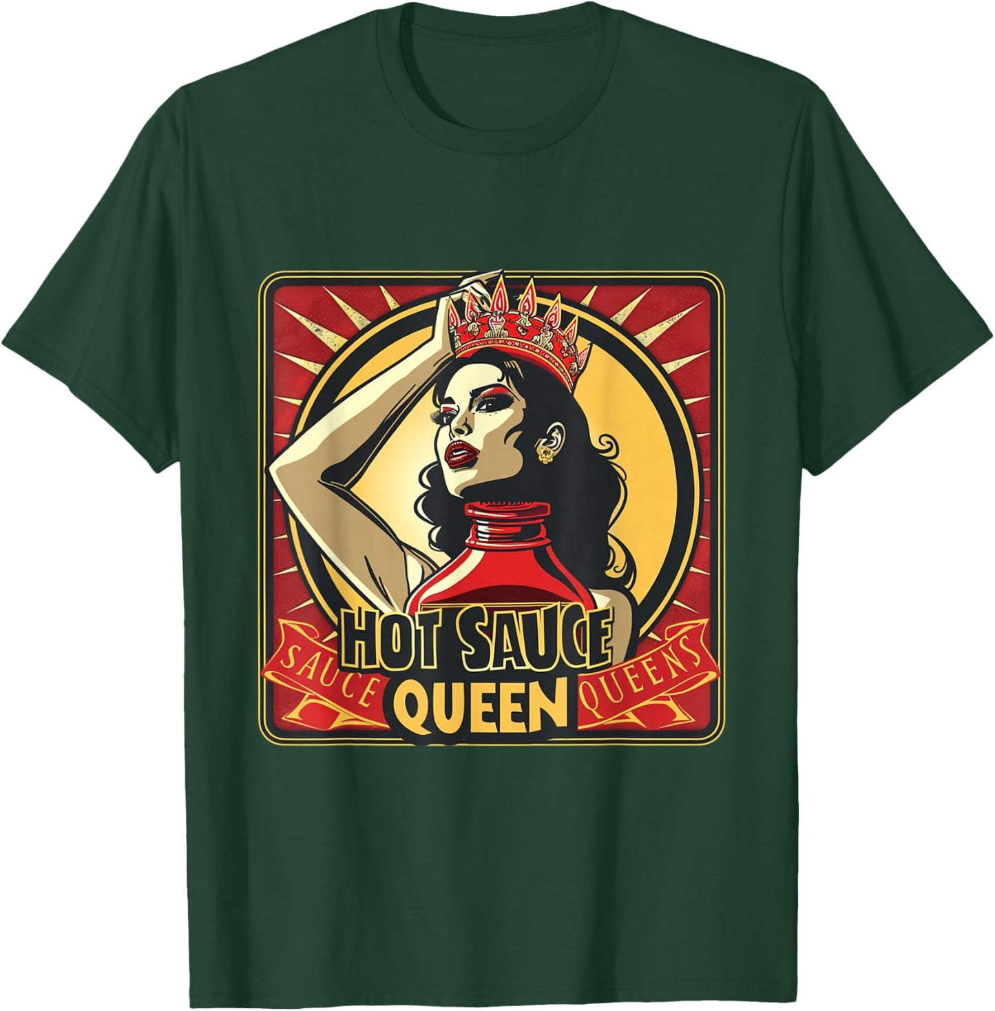 Hot Sauce Queen Sauce King Funny Spicy Food Foodie Spice T-Shirt - T-Shirt | Forest