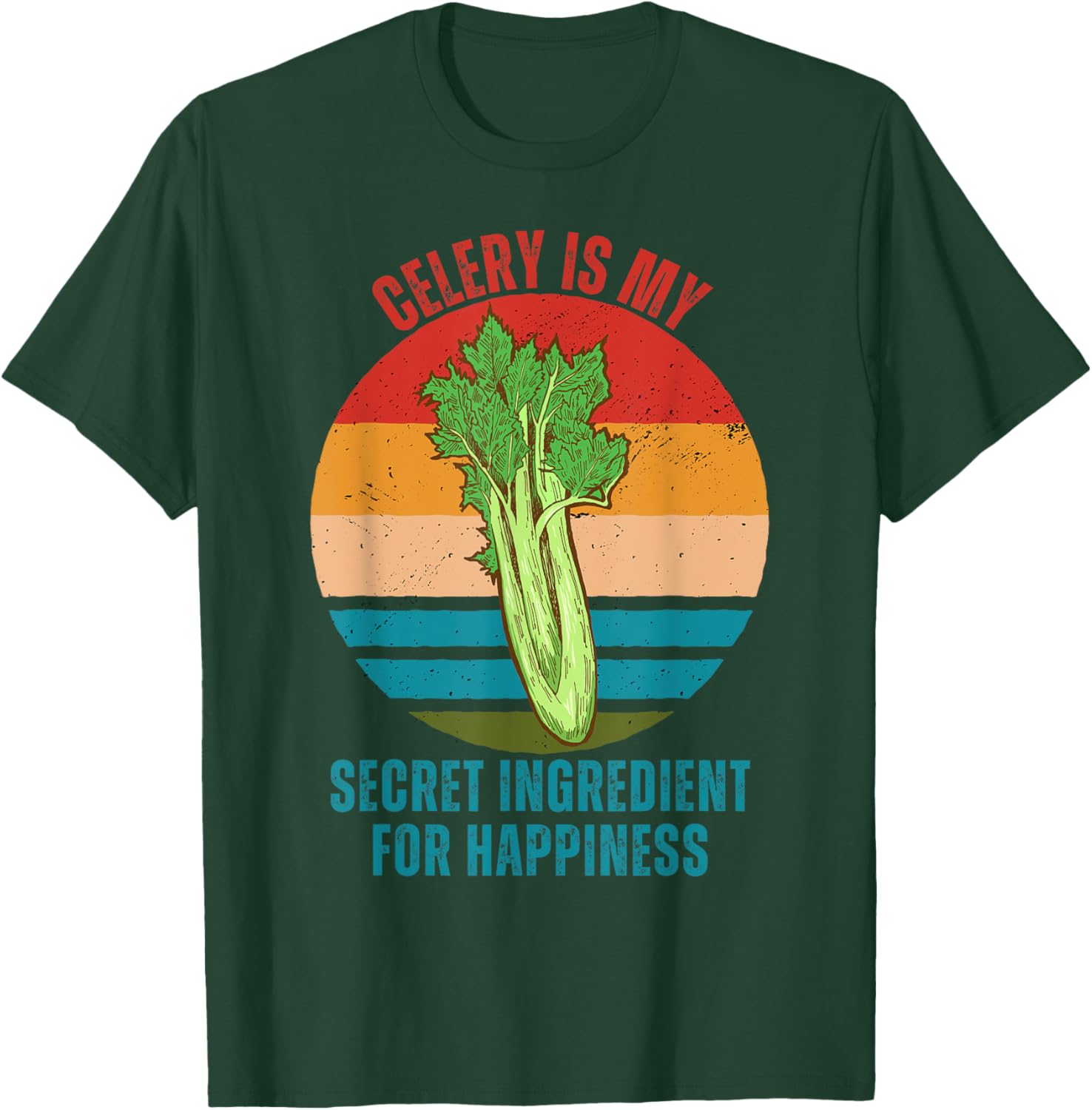 Vintage Celery Is My Secret Ingredient For Happiness T-Shirt - T-Shirt | Forest