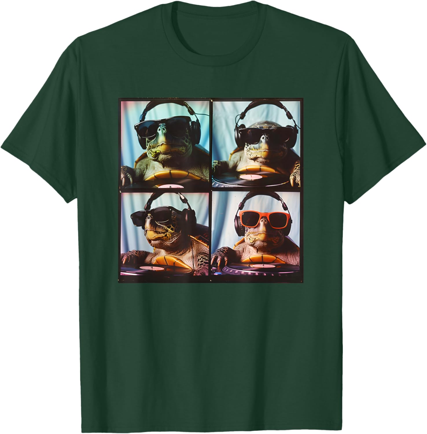Funny Sea Turtle DJ Turntables 90s Hip Hop DJ T-Shirt - T-Shirt | Forest