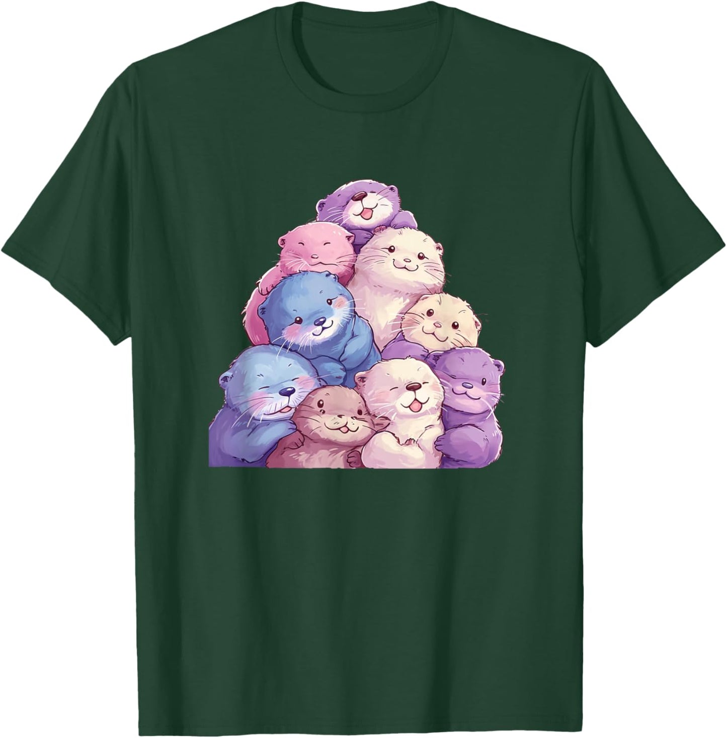 Cute Kawaii Pastel Otter Boys Girls Kids T-Shirt - T-Shirt | Forest