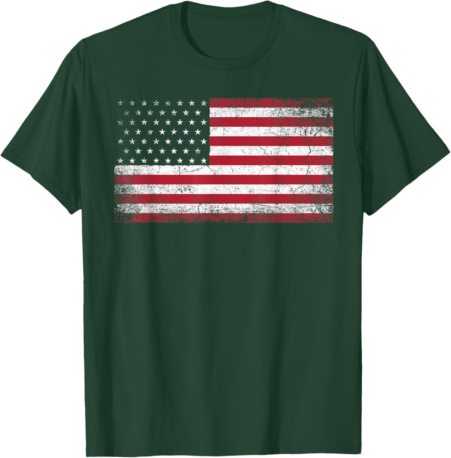 4th of July American Flag Vintage Country Small T-Shirt - T-Shirt | Forest