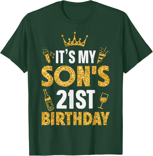 Son It's My Son's 21st Birthday 2004 21 Years Old T-Shirt - T-Shirt | Forest