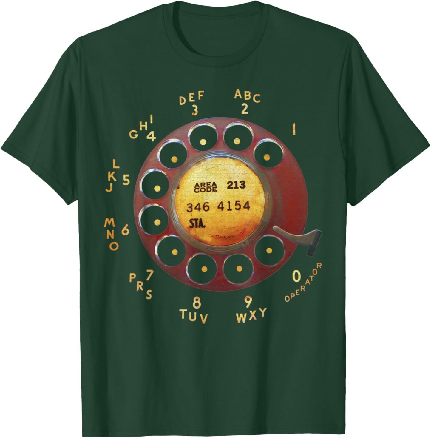 Retro Dial Plate Rotary Dial Phone Vintage Telephone Gifts T-Shirt - T-Shirt | Forest