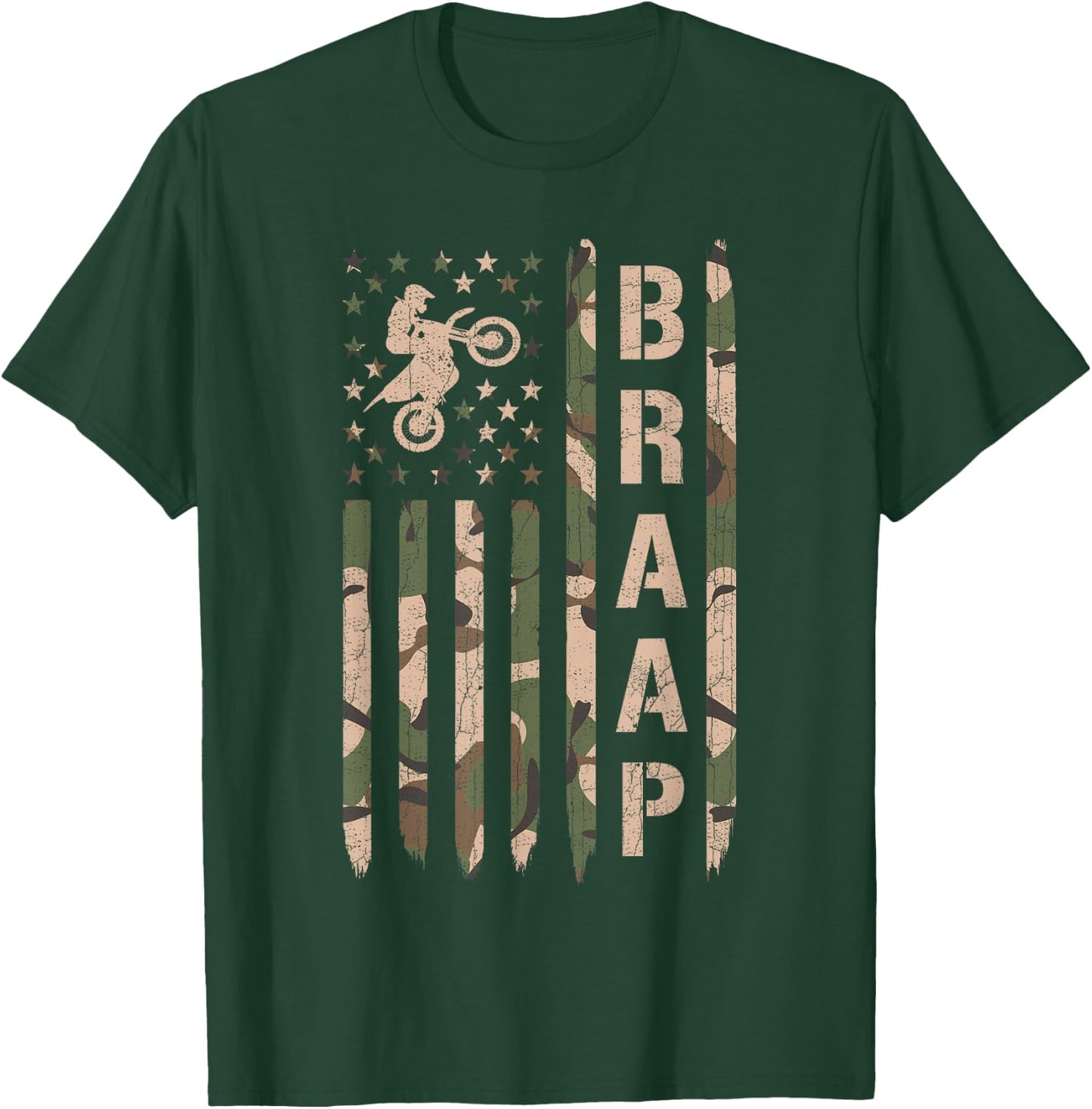 Braap Dirt Bike Camo Motocross Racing Supercross Gift T-Shirt - T-Shirt | Forest