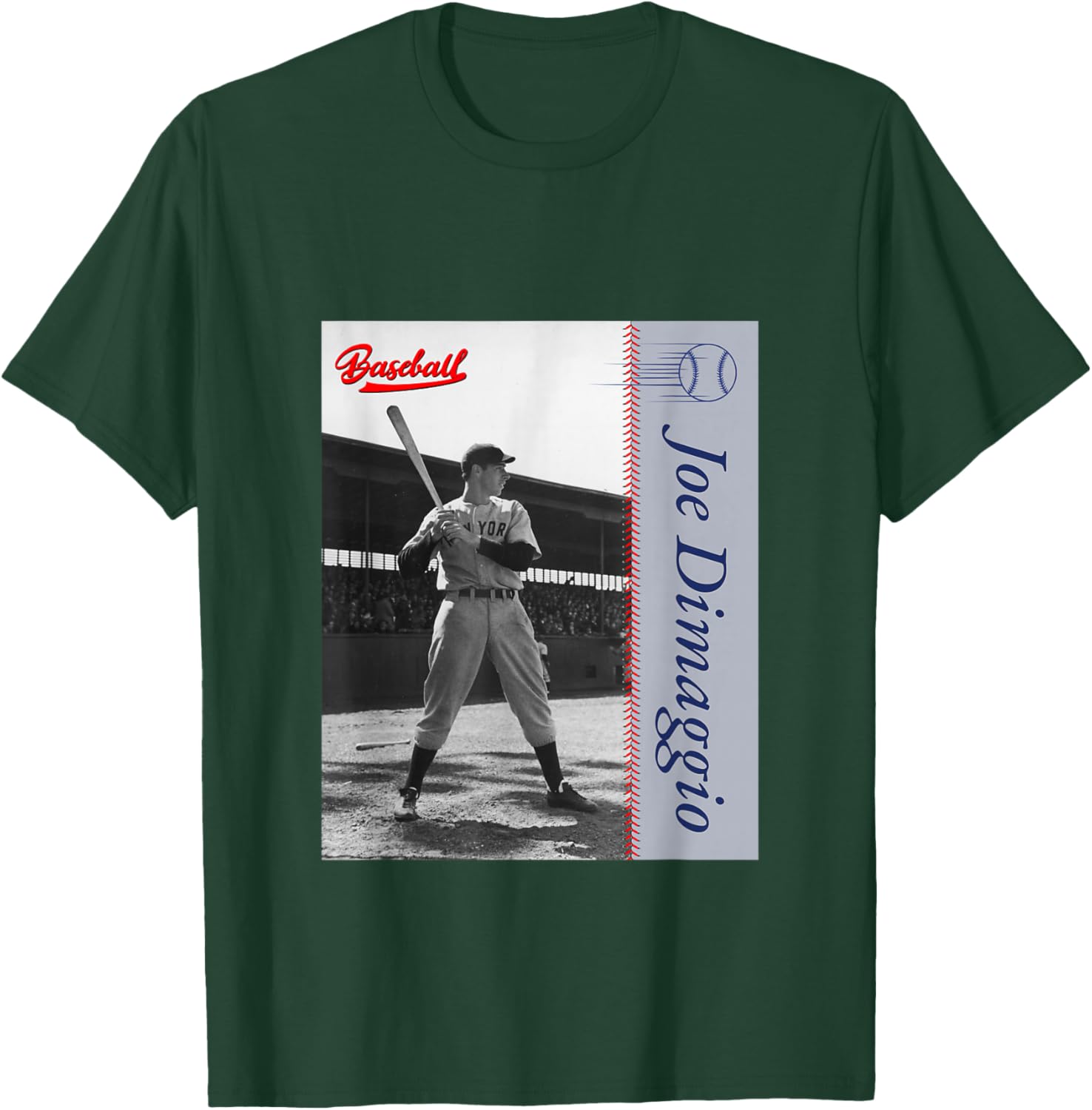 Great Moment Store Joe Dimaggio_Baseball_002 , Small, Black T-Shirt - T-Shirt | Forest