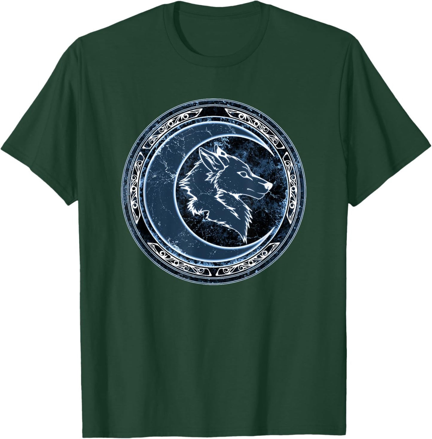 Celtic Wolf and Moon T-Shirt - T-Shirt | Forest