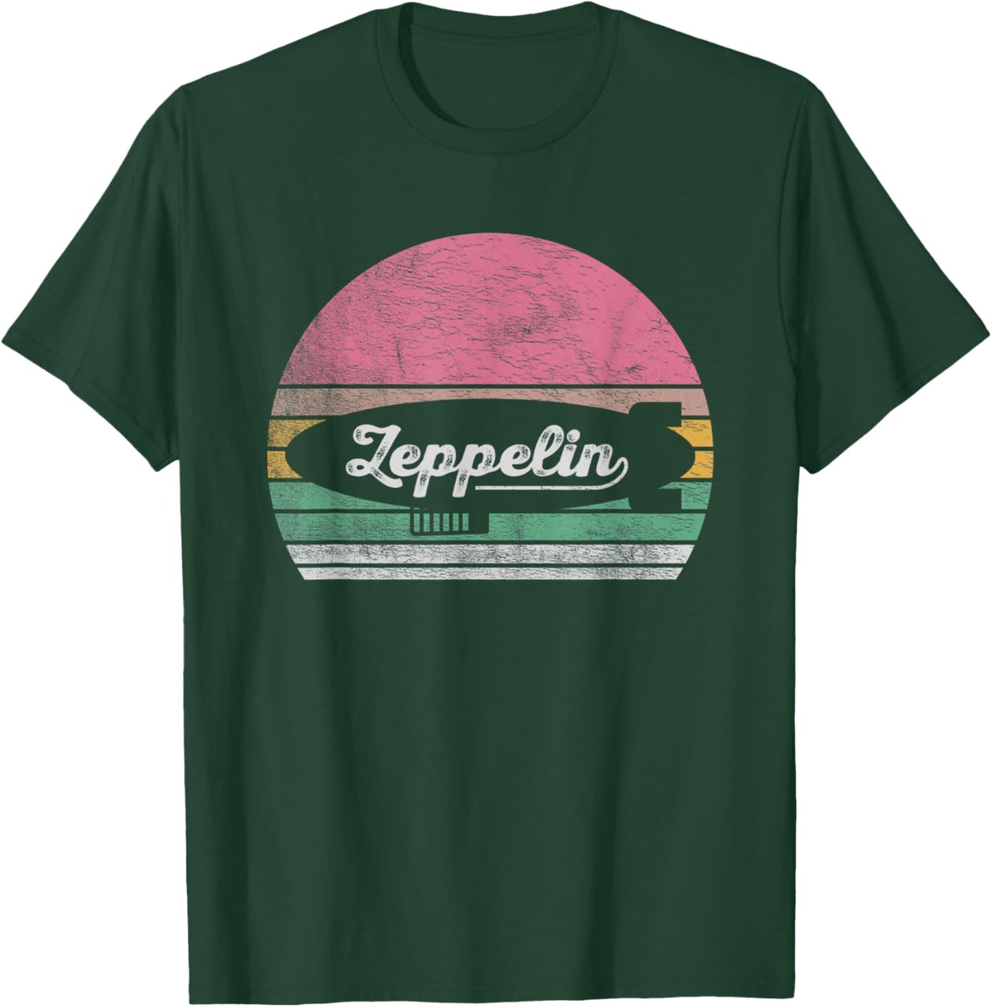 Zeppelin Retro Colorful Graphic Design T-Shirt - T-Shirt | Forest