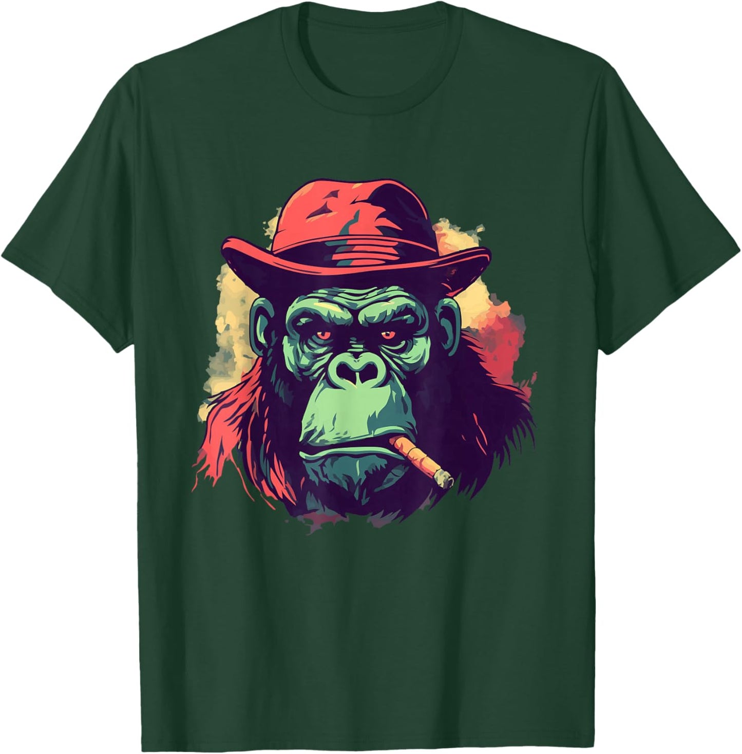 Gorilla Smoking Cigar Gangster Mafia Art Monkey Ape Artwork T-Shirt - T-Shirt | Forest