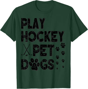 Play Hockey Pet Dogs T-Shirt - T-Shirt | Forest