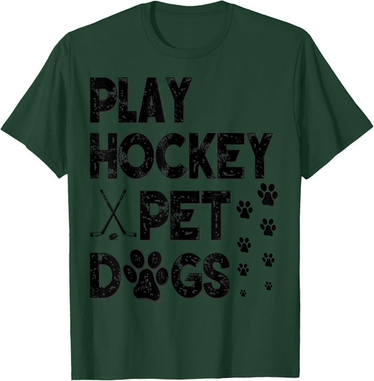 Play Hockey Pet Dogs T-Shirt - T-Shirt | Forest