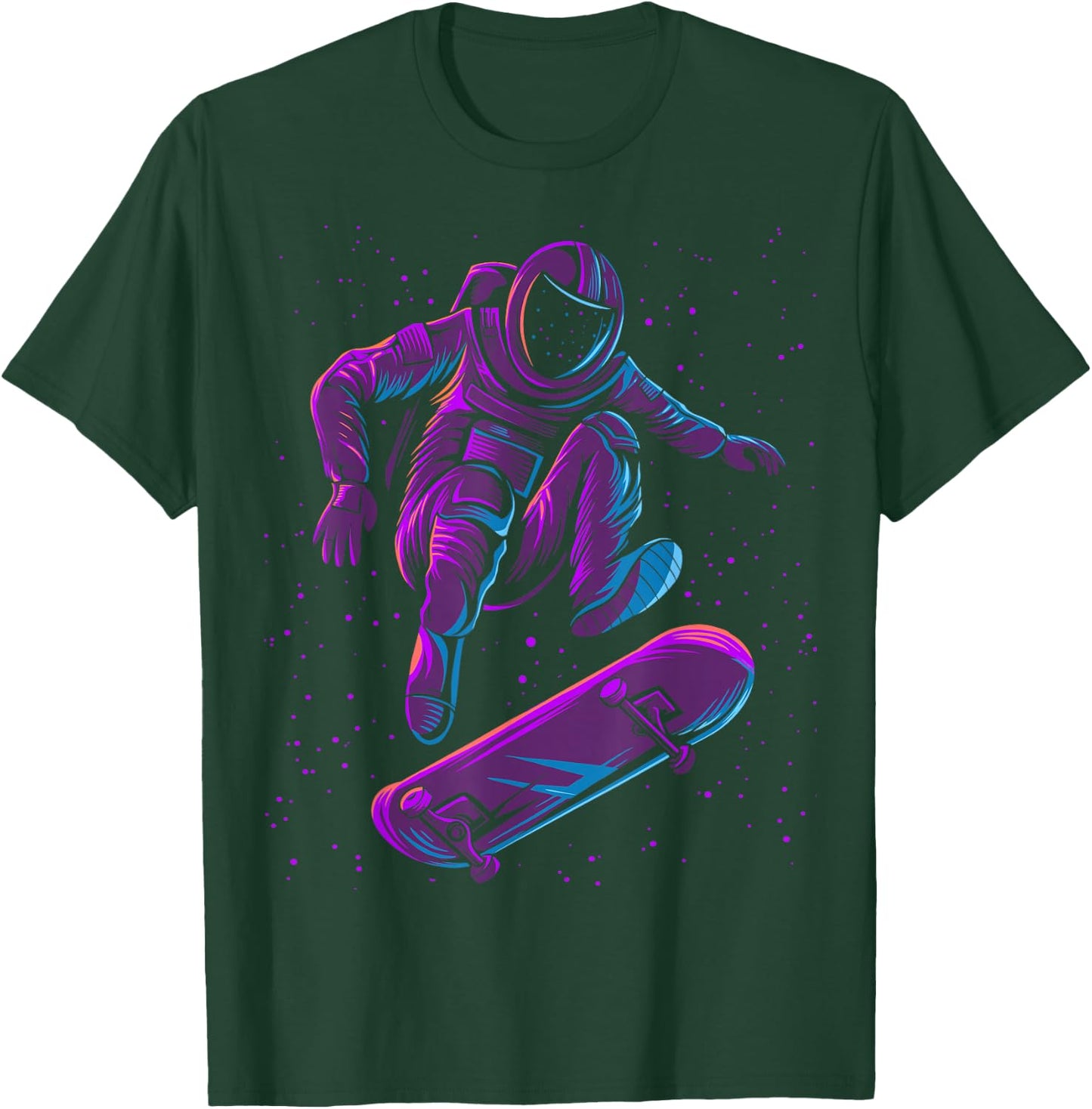 Skating Astronaut Skateboard T-Shirt - T-Shirt | Forest
