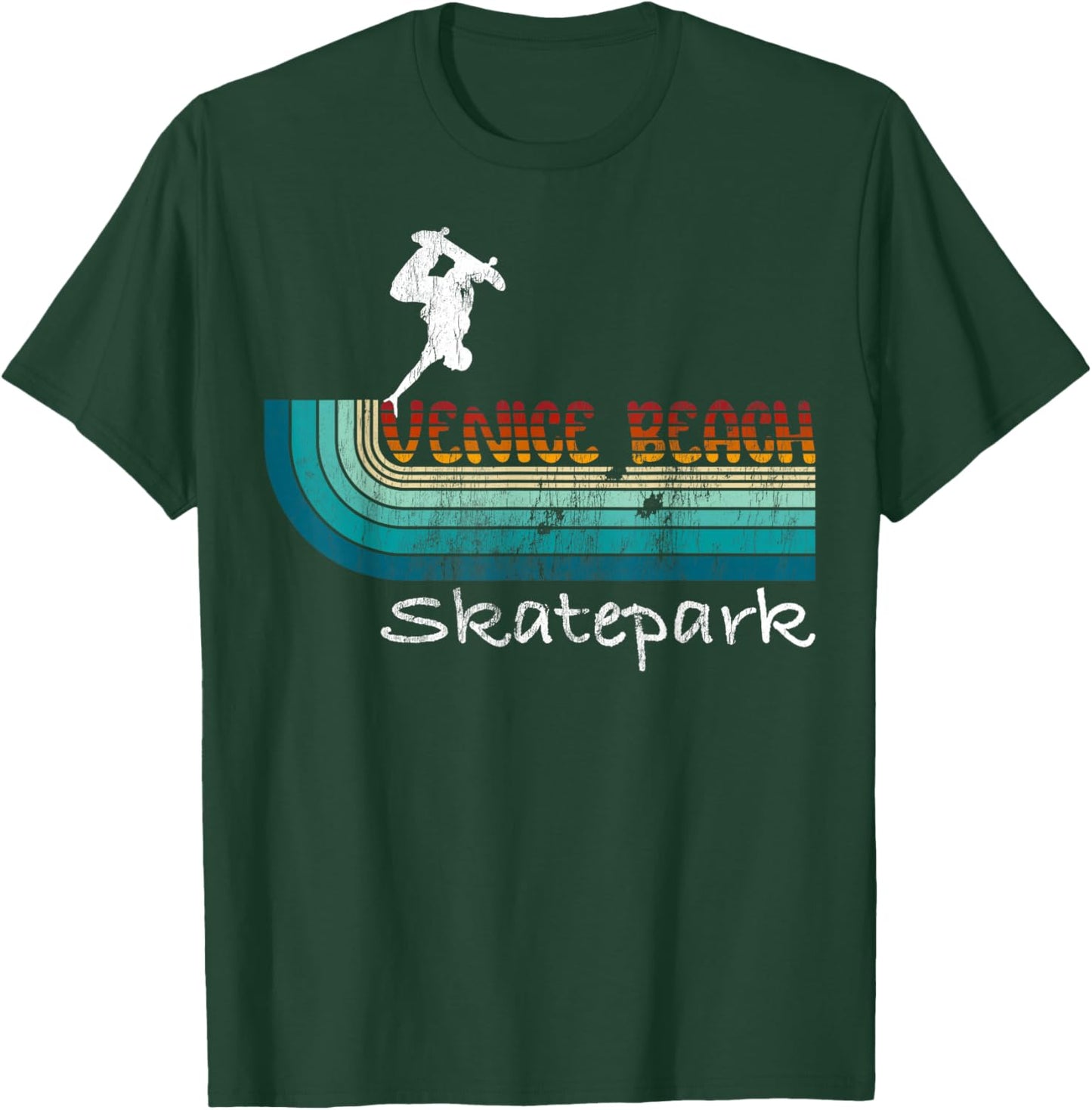 Venice Beach California Skatepark, Skateboard T-Shirt - T-Shirt | Forest