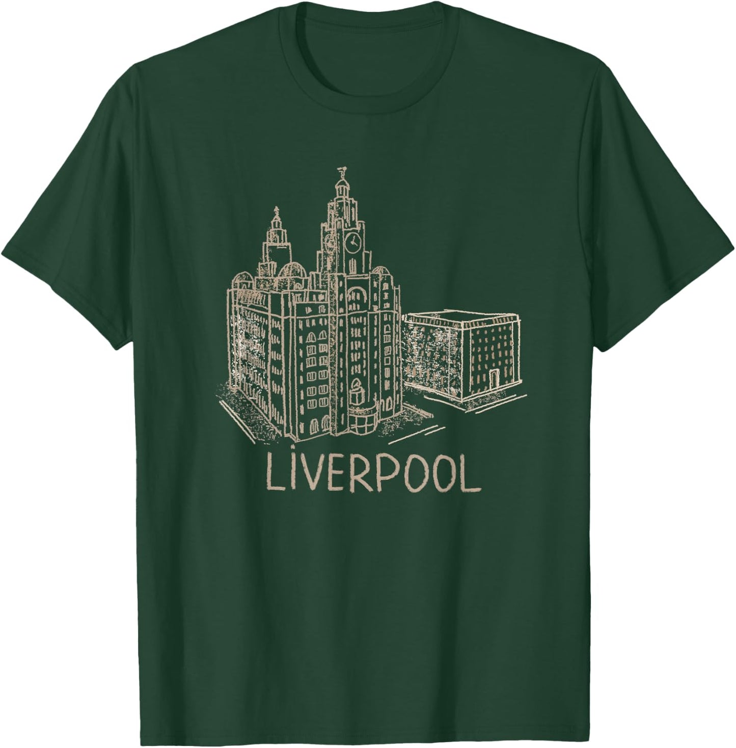 Liverpool England Travel Souvenir City Landmark Gift T-Shirt - T-Shirt | Forest