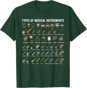 Types of Musical Instruments Shirt for Band Class T-Shirt - T-Shirt | Forest