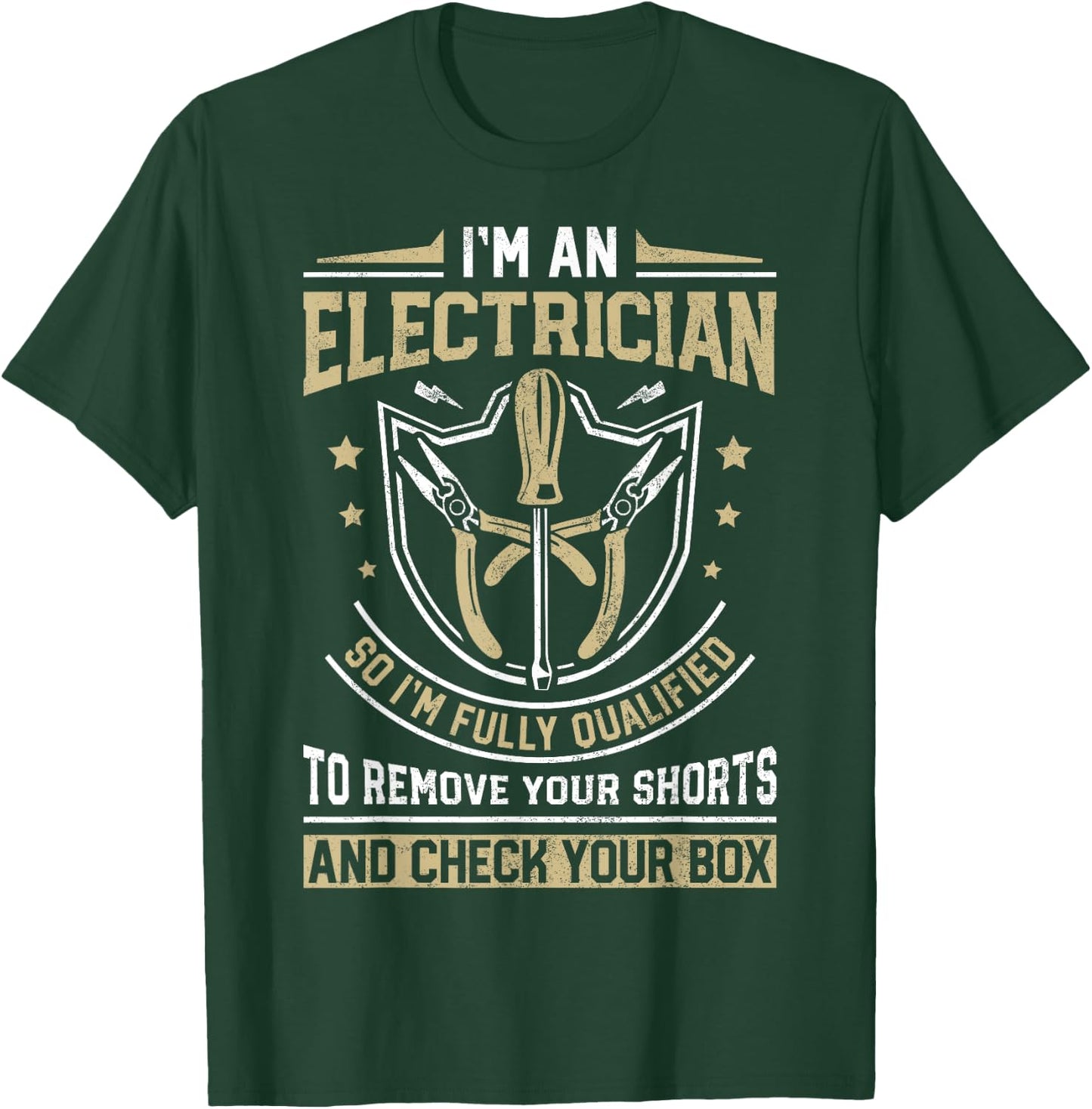 I'm An Electrician I'm Fully Qualified Funny Lineman Vintage T-Shirt - T-Shirt | Forest