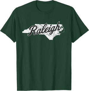 Raleigh North Carolina Map NC Home T-Shirt - T-Shirt | Forest