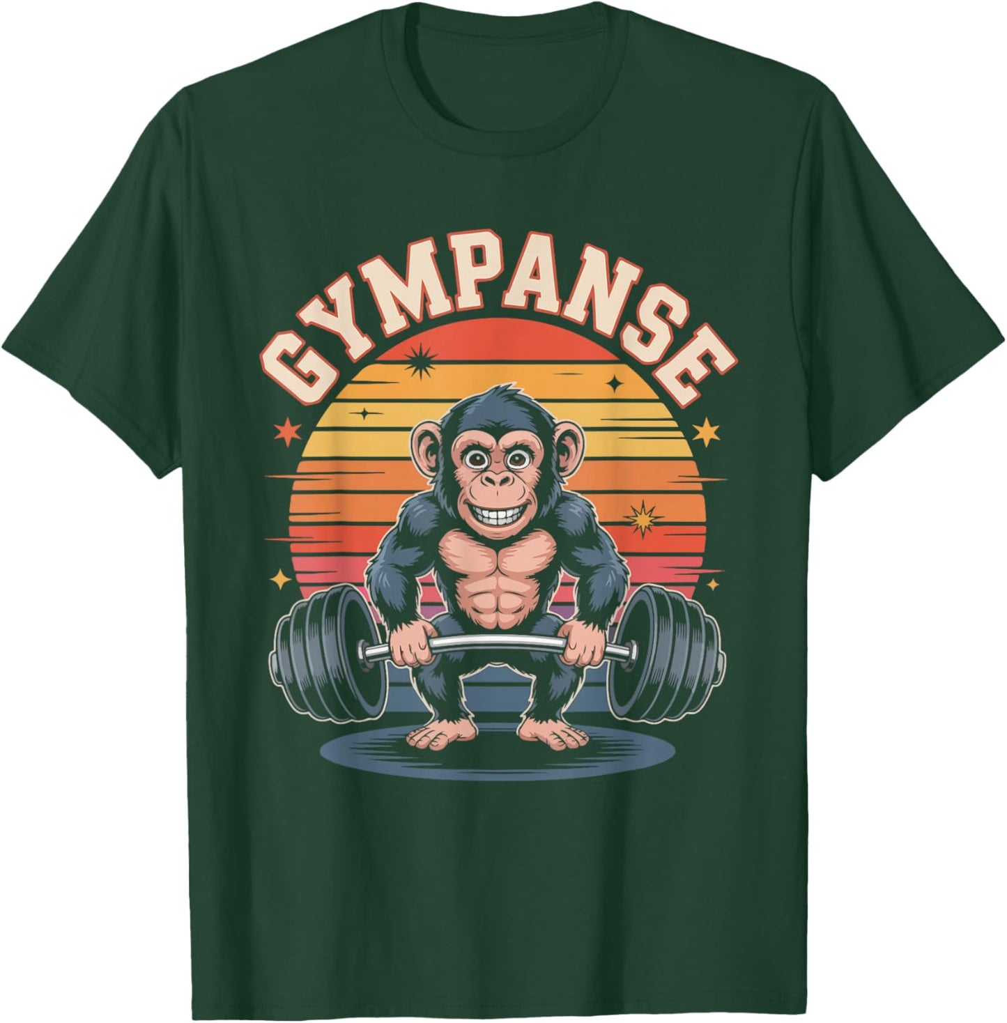 Gympanse Lustiger Gewichtheber AFFE T-Shirt - T-Shirt | Forest