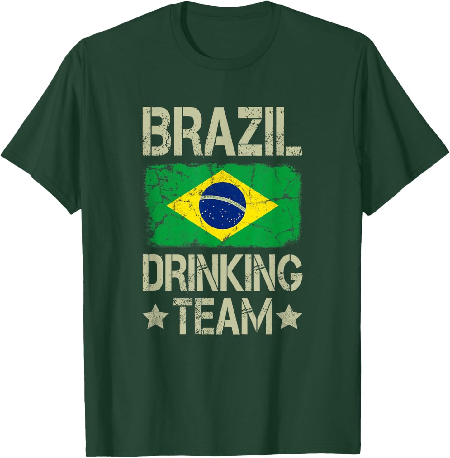 Brazil Drinking Team Brazilian Flag Funny Drinking T-Shirt - T-Shirt | Forest
