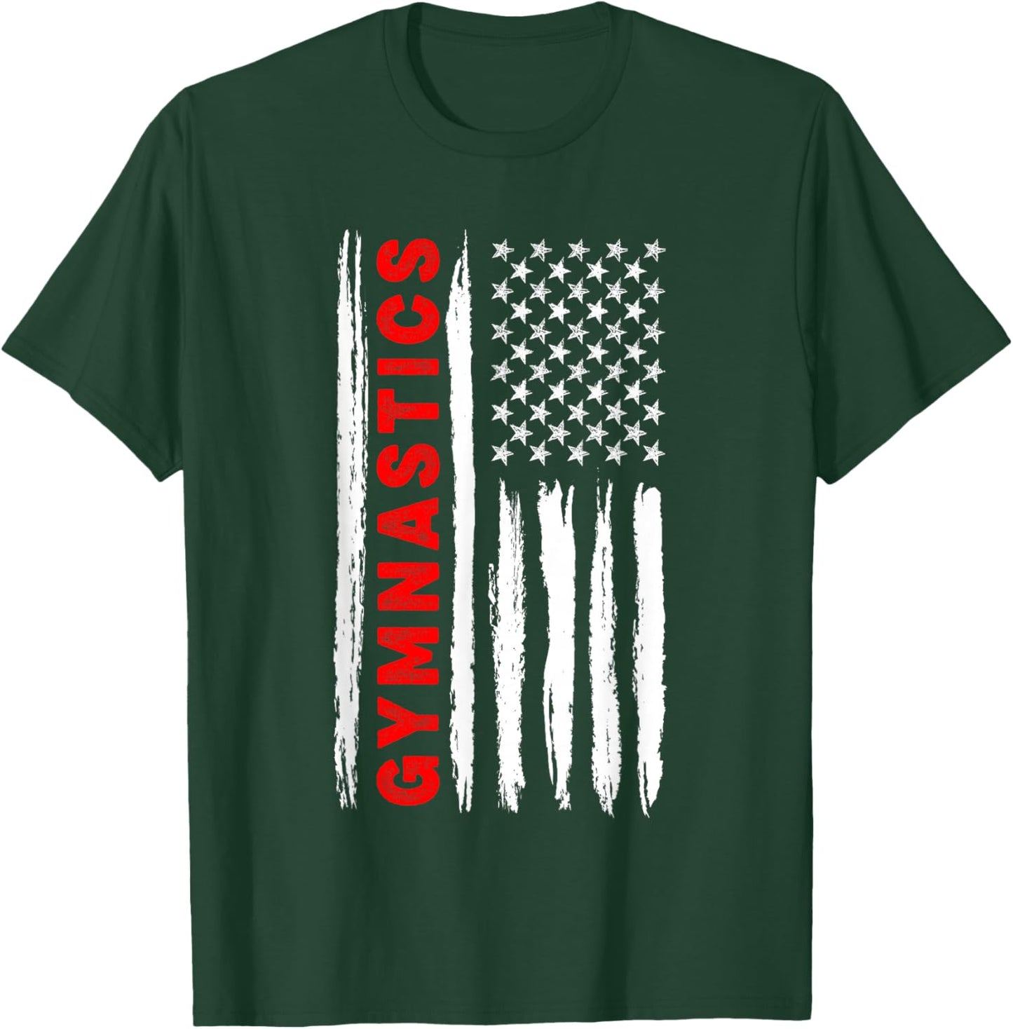 American Flag Gymnastics USA Men Women US Flag T-Shirt - T-Shirt | Forest
