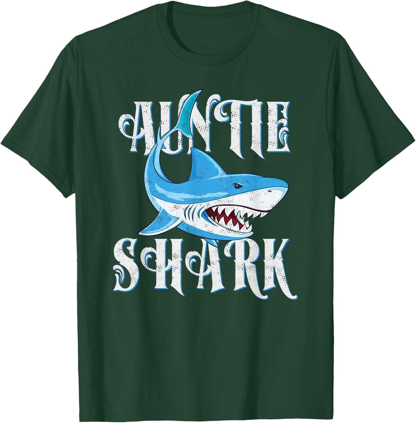Auntie Shark Shirt, Funny Aunt Matching Gift T-Shirt - T-Shirt | Forest