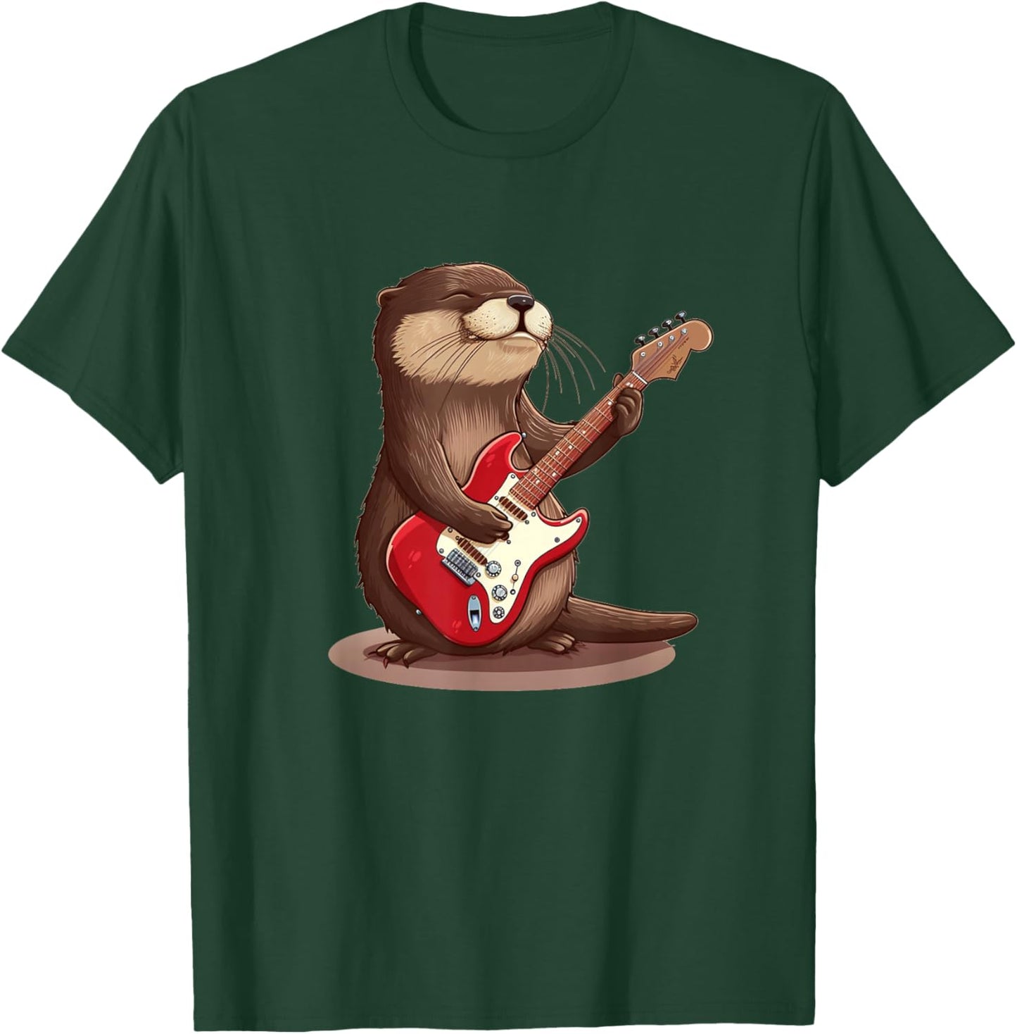 Cute Otter enjoy Guitar playing Costume T-Shirt - T-Shirt | Forest