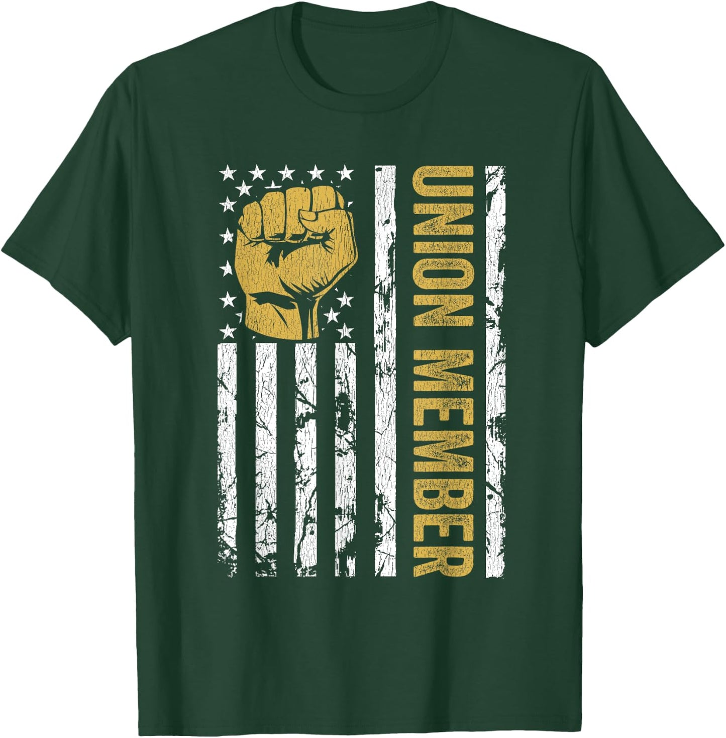 Proud Union Member USA American Pro Union Workers Rights T-Shirt - T-Shirt | Forest