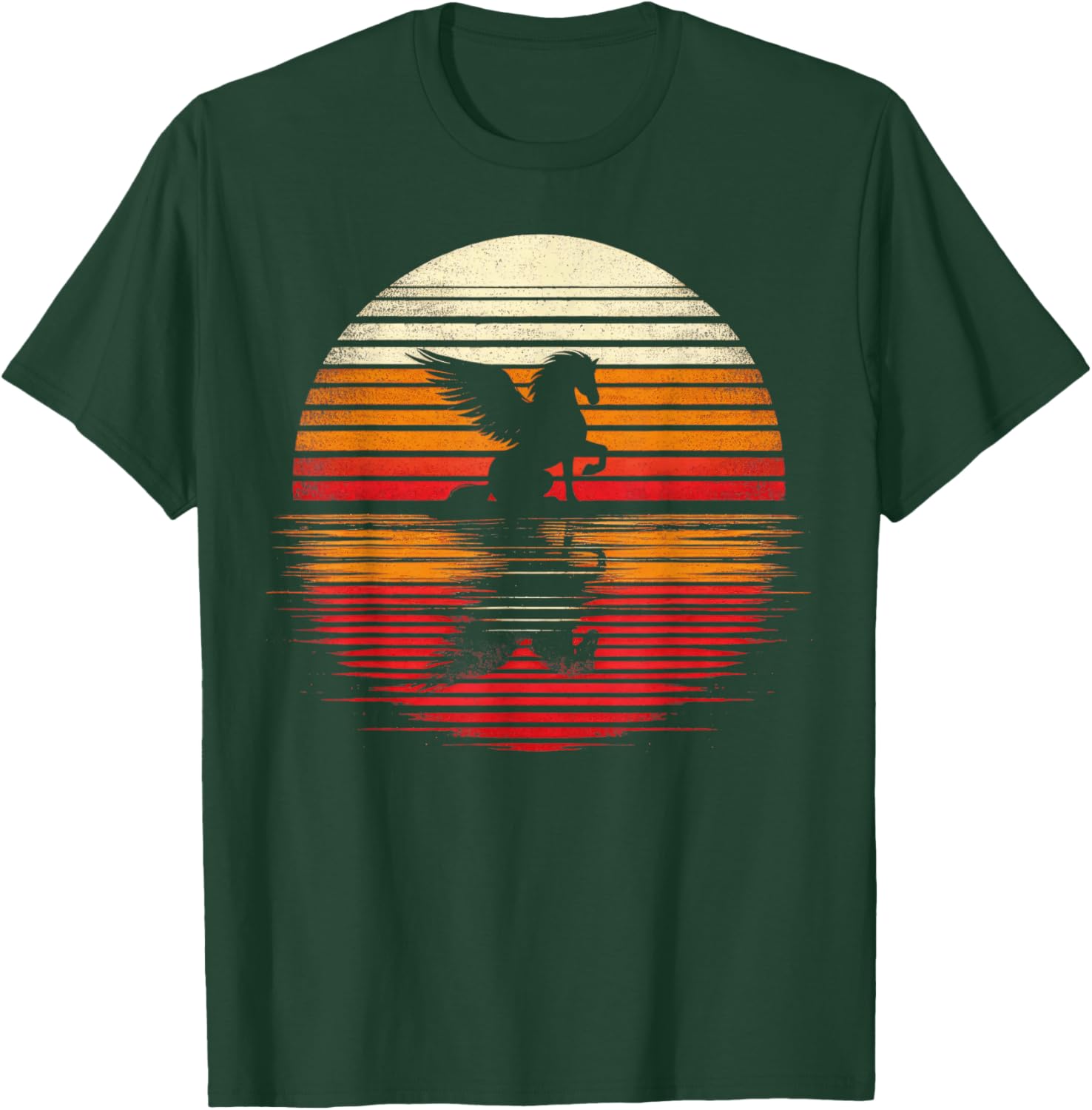 Pegasus Sunset Retro Style Safari Vintage 70s T-Shirt - T-Shirt | Forest