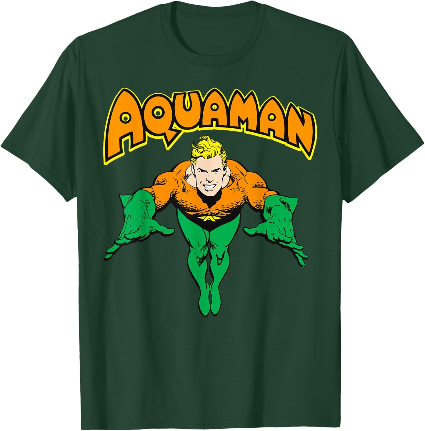 DC Comics Aquaman Vintage Portrait Logo T-Shirt - T-Shirt | Forest