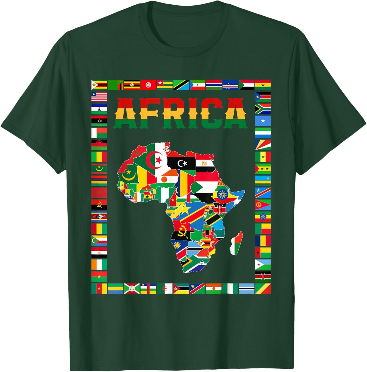 African flags,Flags of africa,africa map. T-Shirt - T-Shirt | Forest