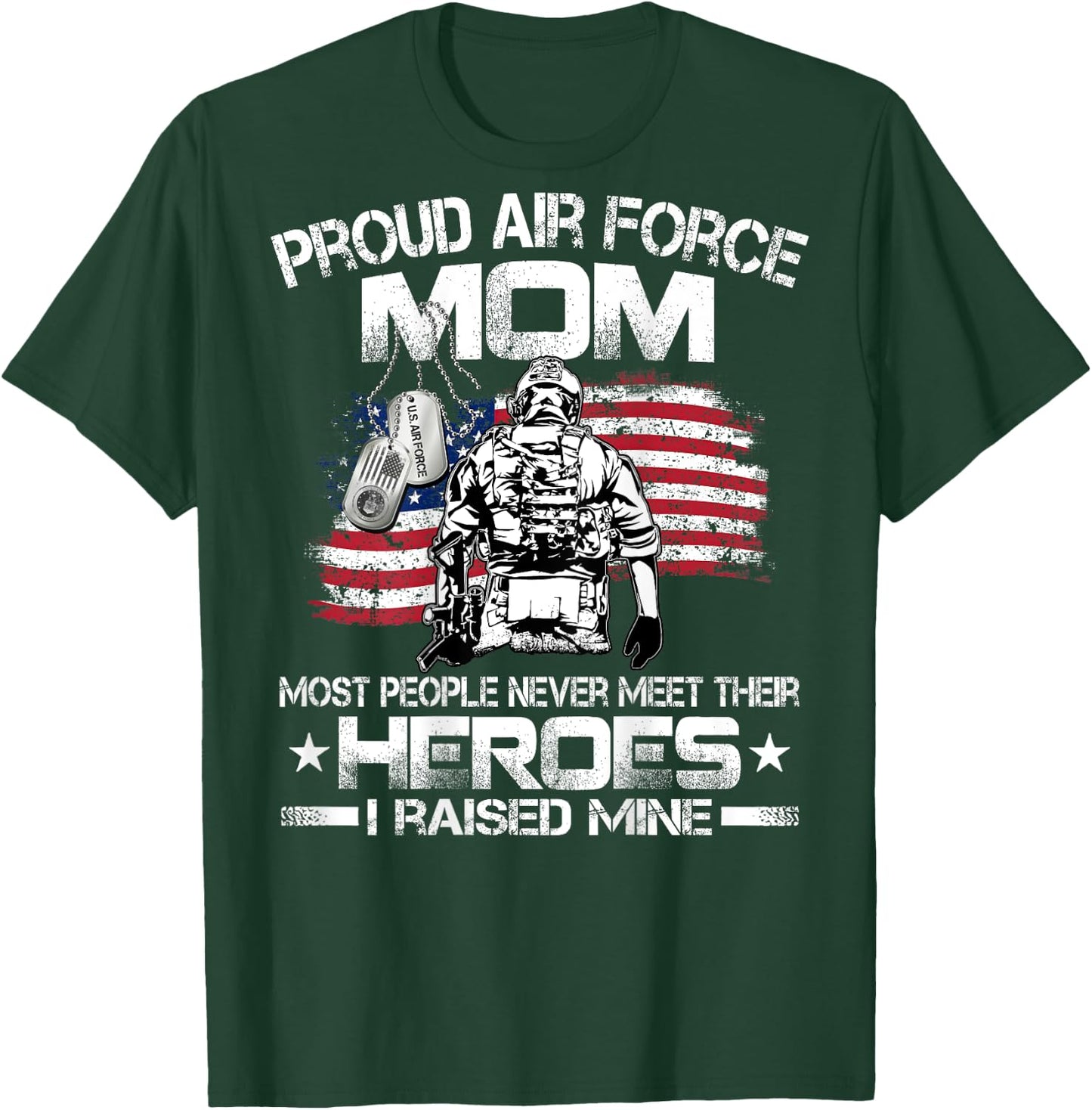 Proud Air Force Mom Air Force Graduation Mom USAF Heroes T-Shirt - T-Shirt | Forest