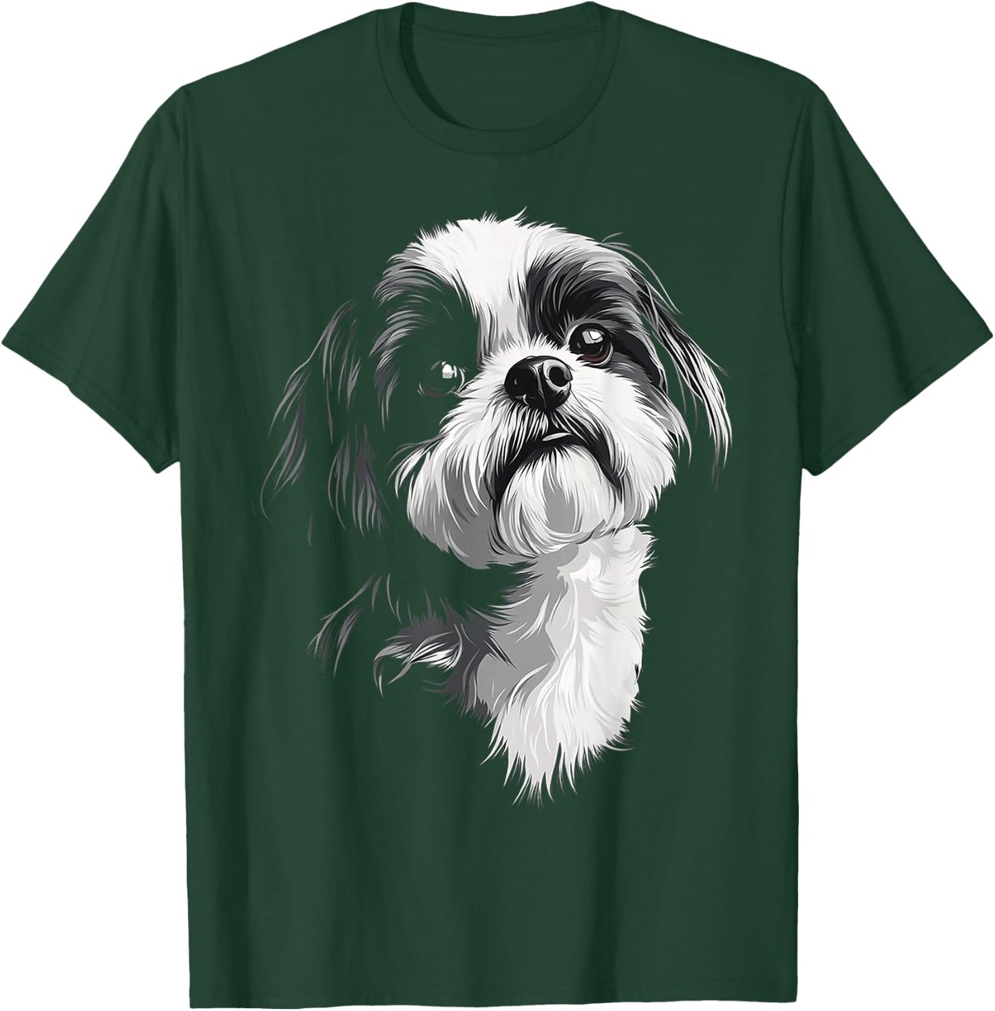 Shih Tzu Dog Motif Pet Illustration Shih Tzu T-Shirt - T-Shirt | Forest