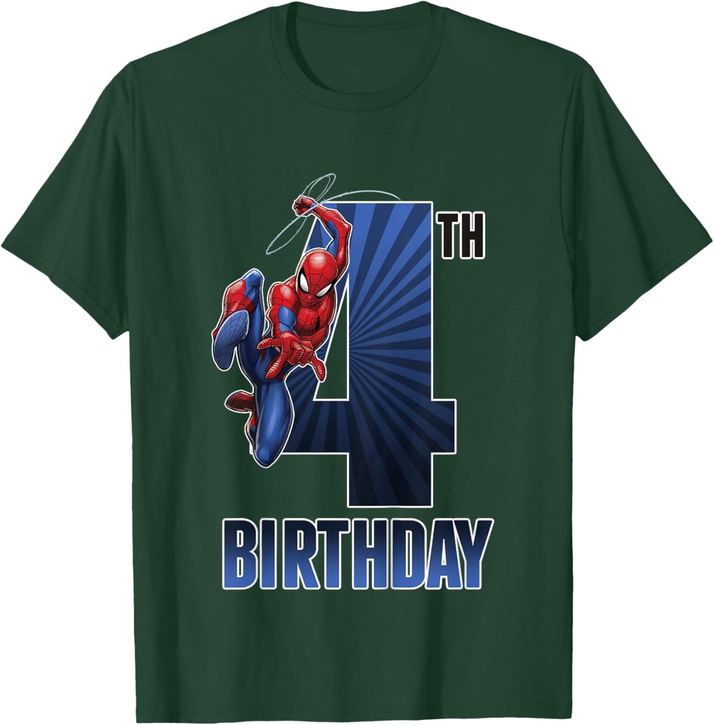 Kids Marvel Universe Classic Spider-Man Epic 4th Birthday T-Shirt - T-Shirt | Forest