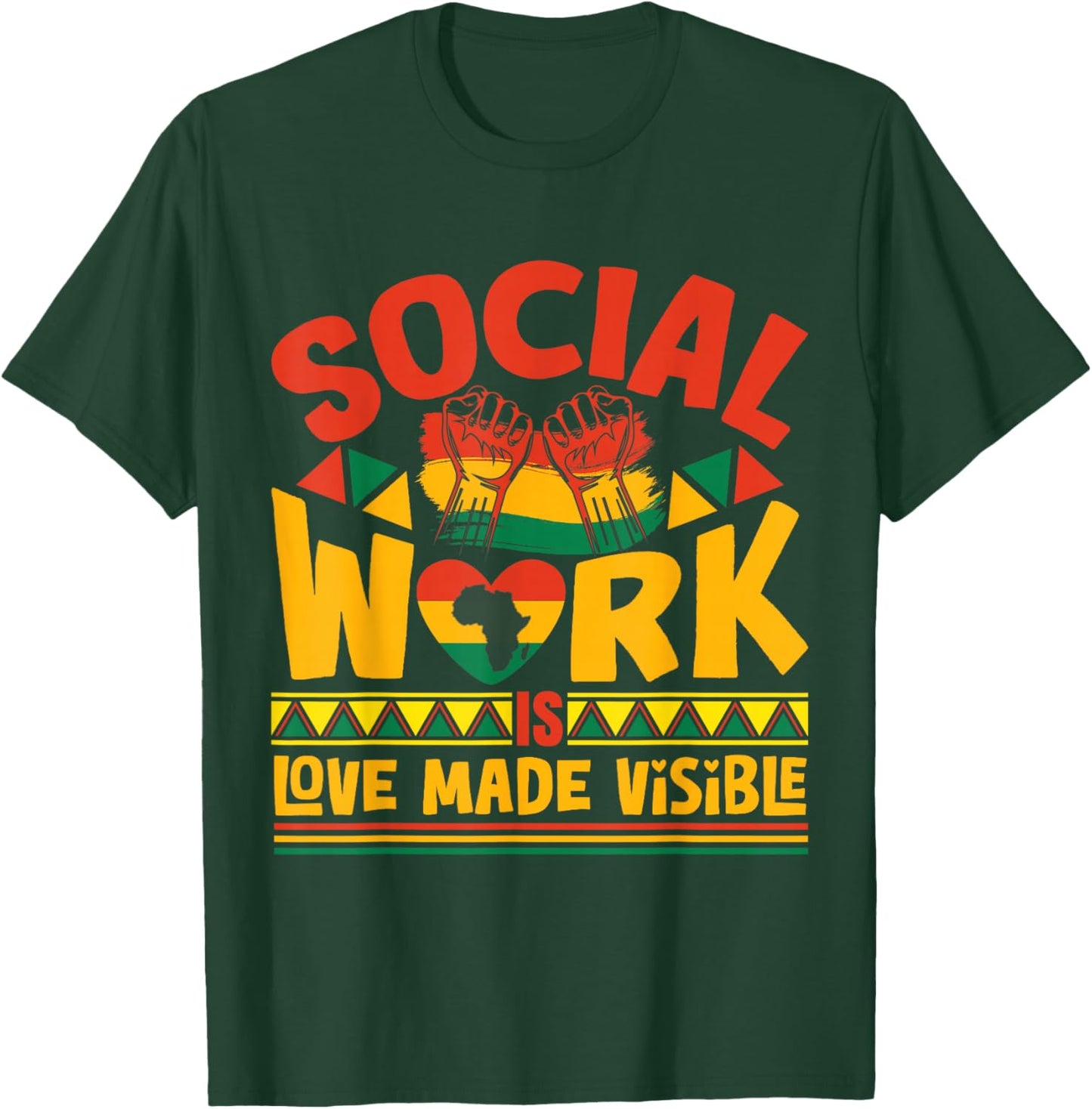 Social Worker Month Black History Month Black Social Worker T-Shirt - T-Shirt | Forest