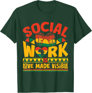 Social Worker Month Black History Month Black Social Worker T-Shirt - T-Shirt | Forest