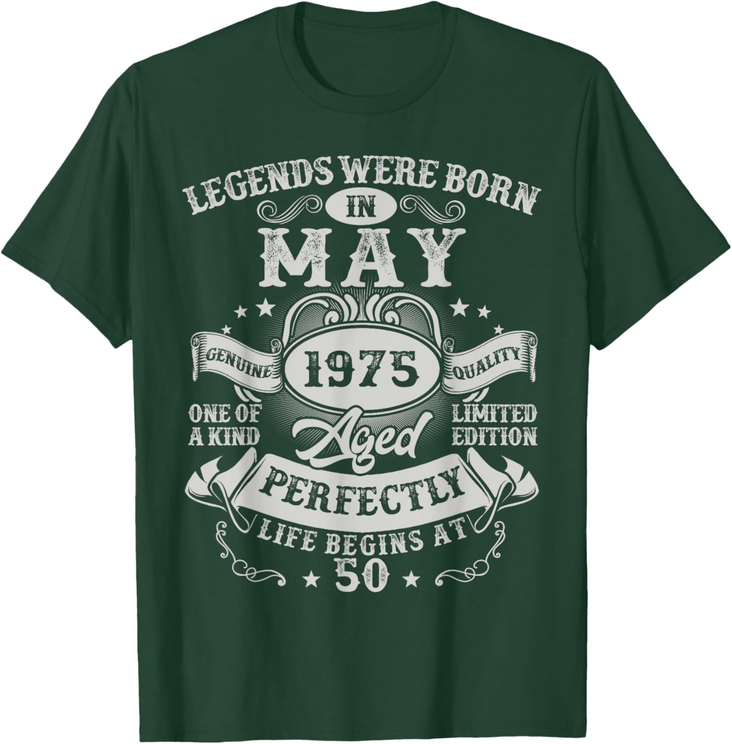 Legends Since May 1975 Vintage Retro 50th Birthday Men Women T-Shirt - T-Shirt | Forest