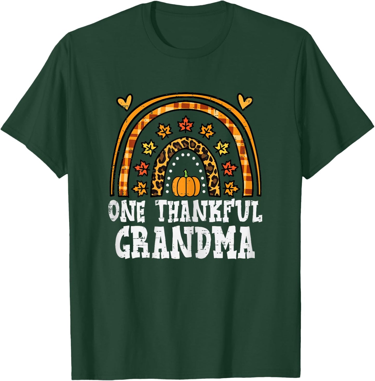 Fall Rainbow Thankful Grandma Thanksgiving Family Women T-Shirt - T-Shirt | Forest