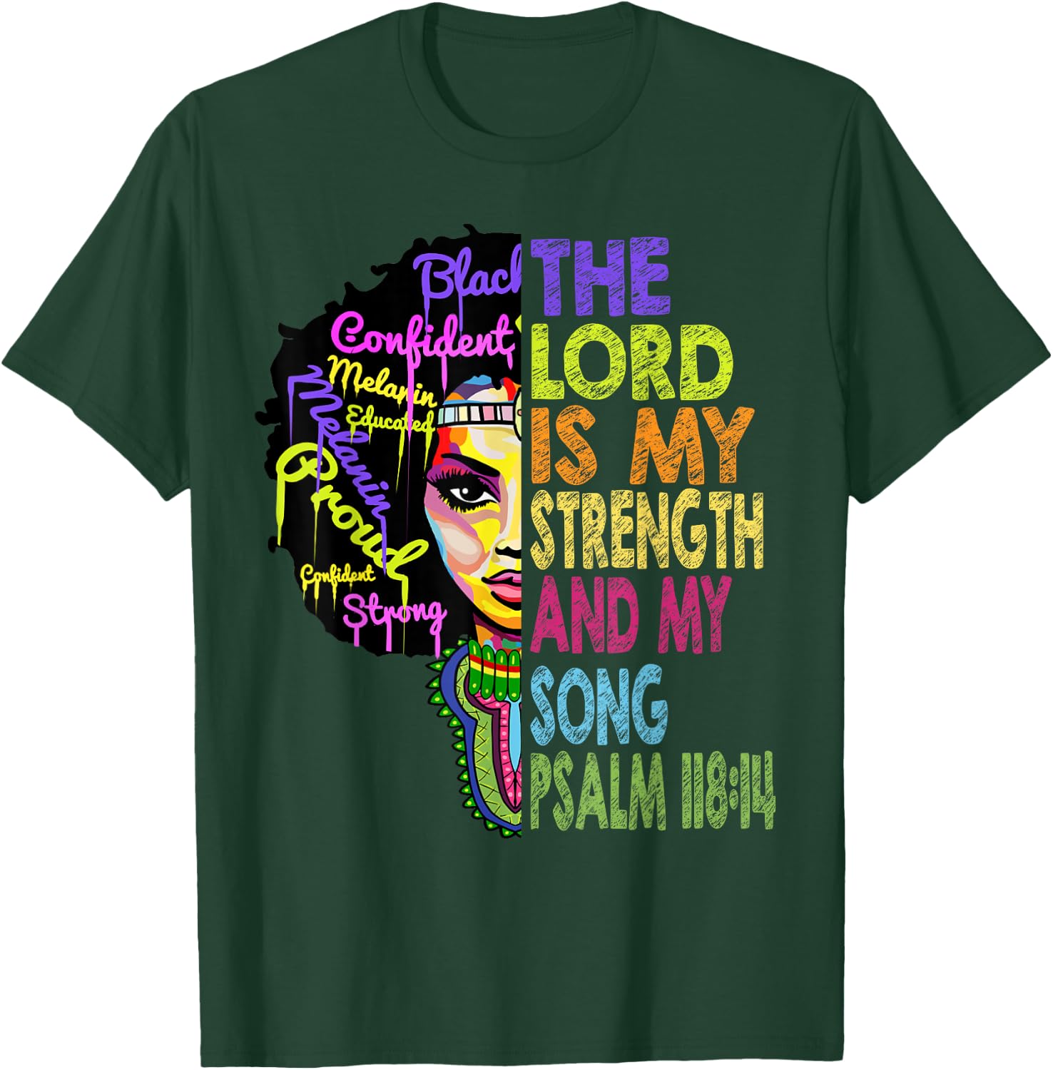 The Lord is My Strength and My Song African Christian Gifts T-Shirt - T-Shirt | Forest