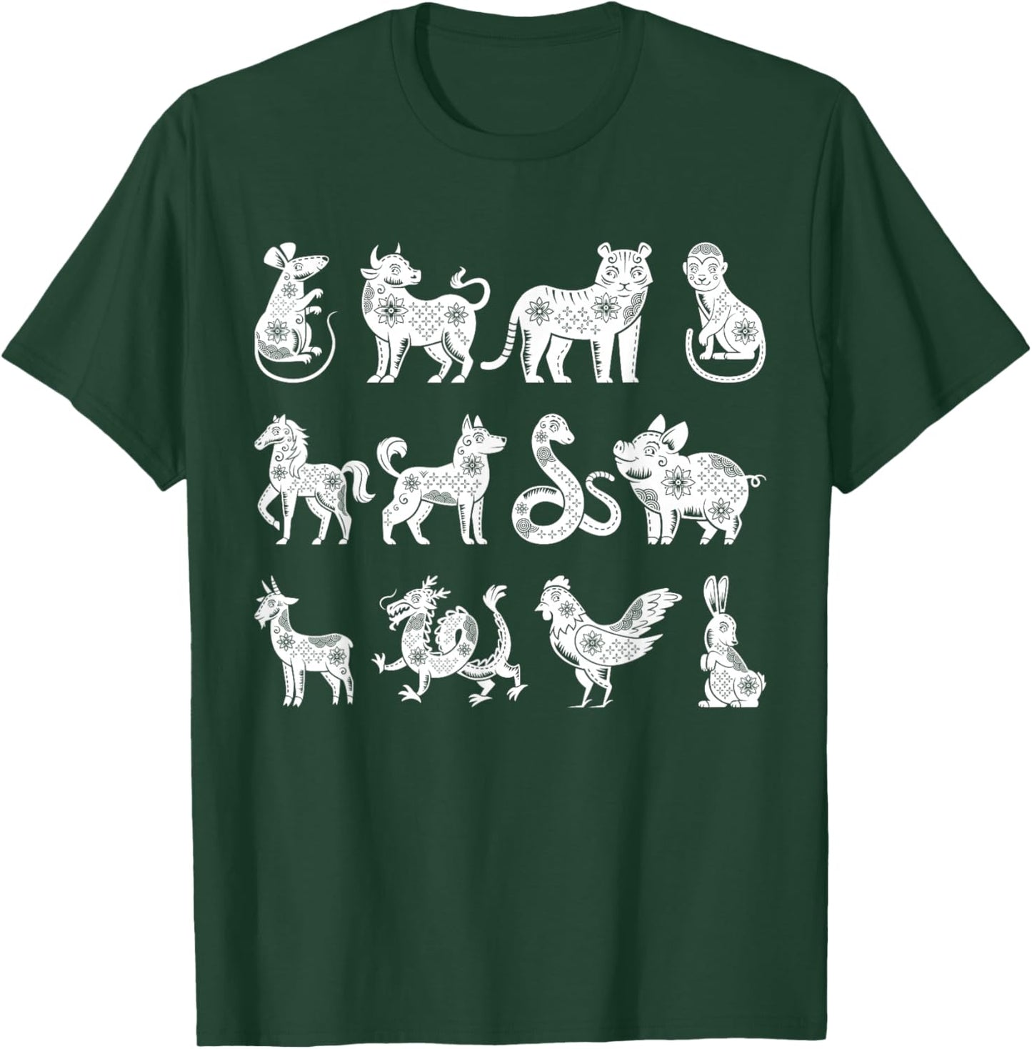 Chinese Zodiac Signs Lunar Chinese New Year T-Shirt - T-Shirt | Forest