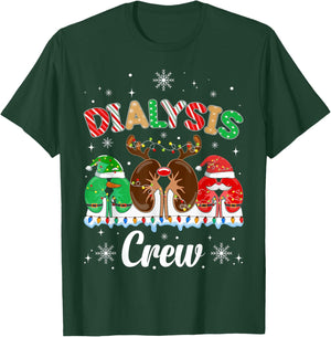 Dialysis Christmas Crew Dialysis Nurse Nephrology Technician T-Shirt - T-Shirt | Forest