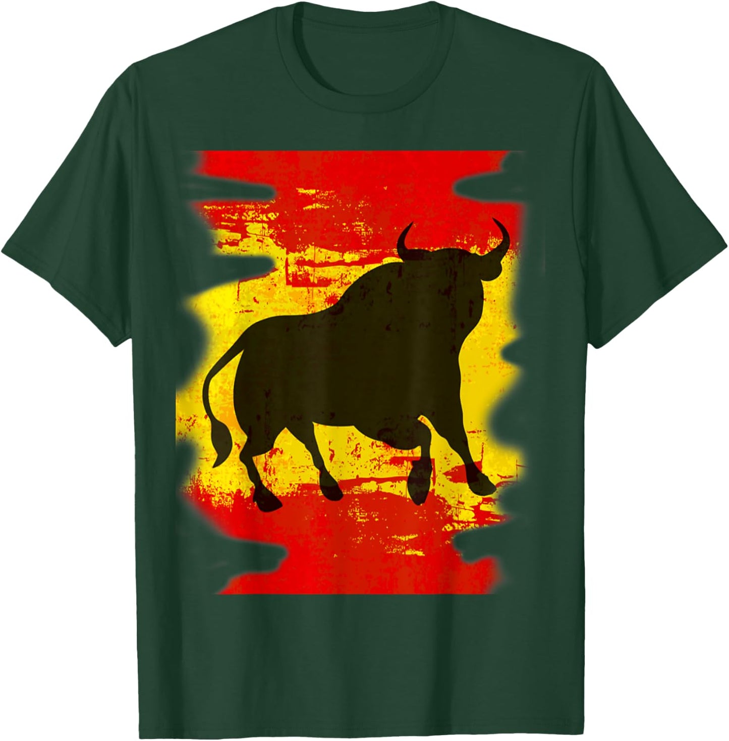 Bull El Matador Graphic Spain Flag, El Toro Festival Gift T-Shirt - T-Shirt | Forest