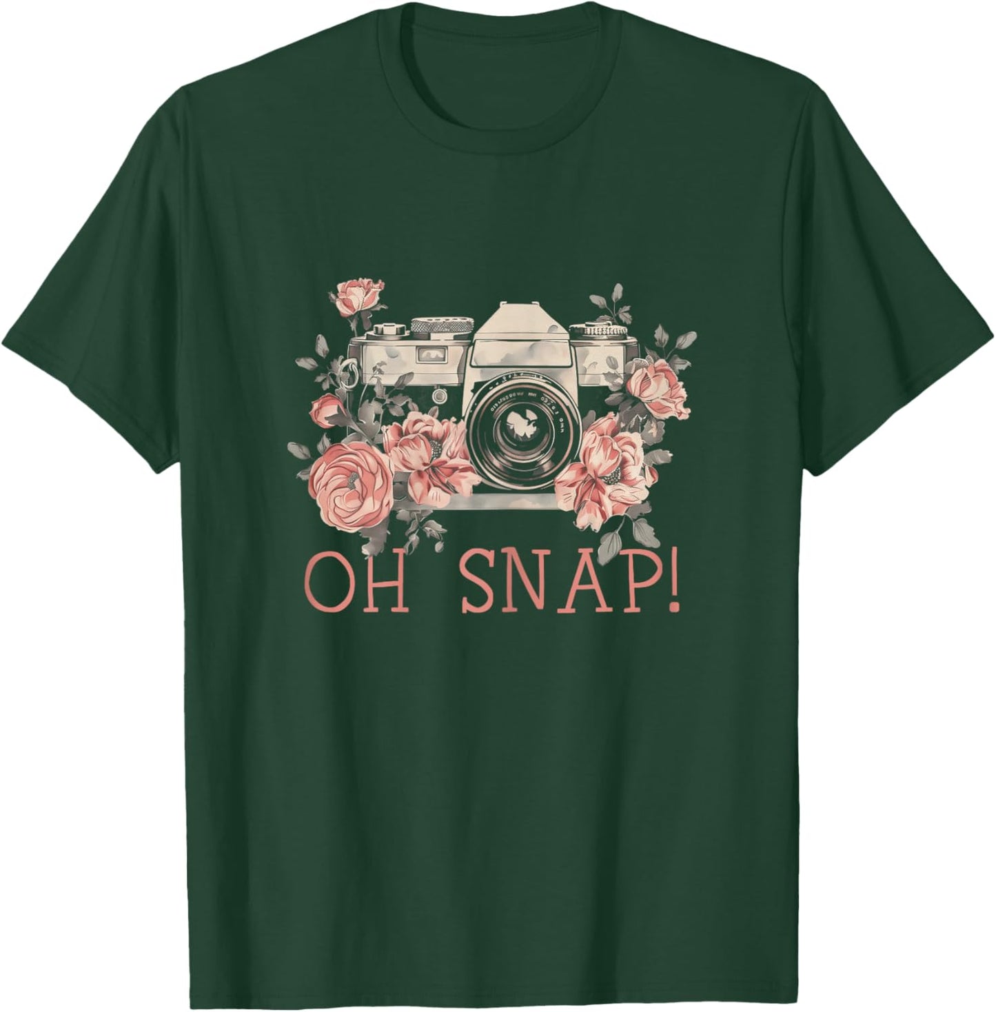 Photographer Oh Snap Funny Camera Flowers Photography T-Shirt - T-Shirt | Forest