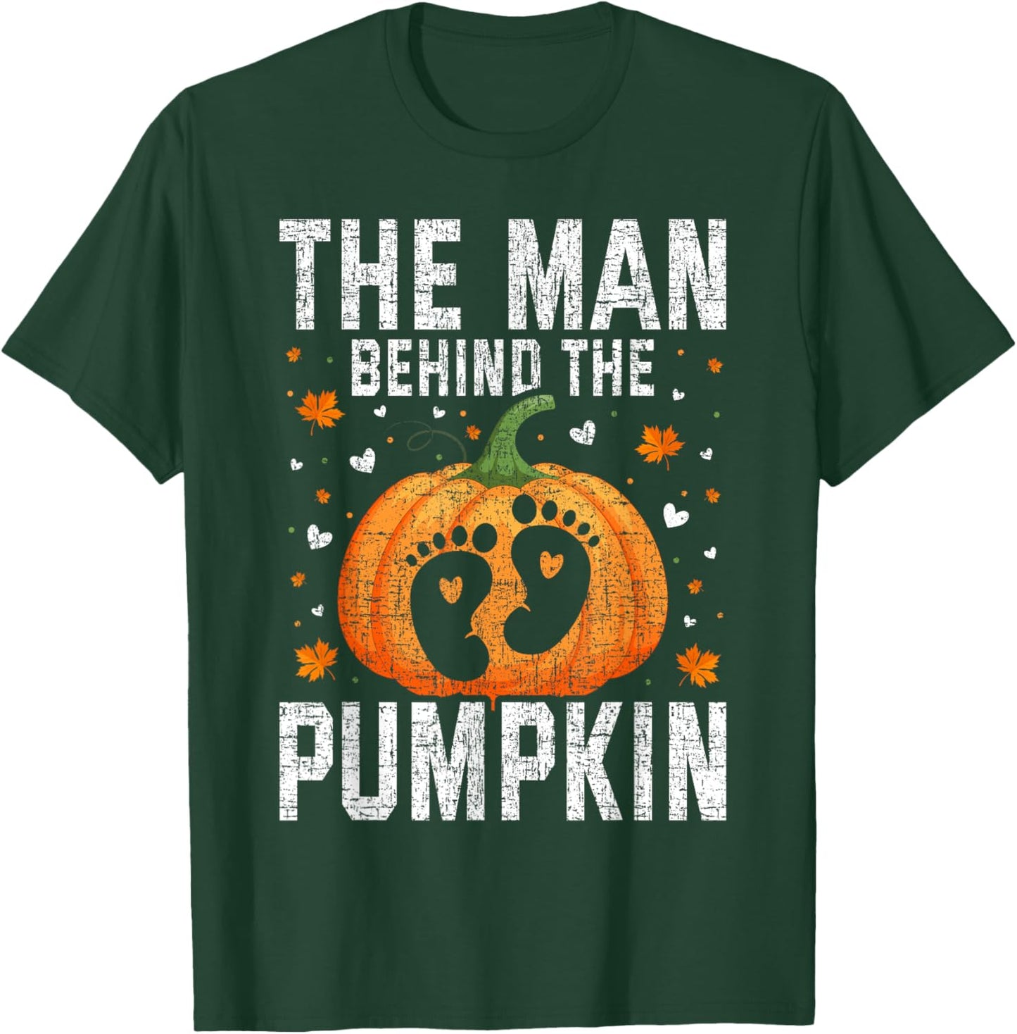 Pregnant Thanksgiving Costume for Dad Expecting Lil Pumpkin T-Shirt - T-Shirt | Forest