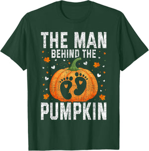 Pregnant Thanksgiving Costume for Dad Expecting Lil Pumpkin T-Shirt - T-Shirt | Forest